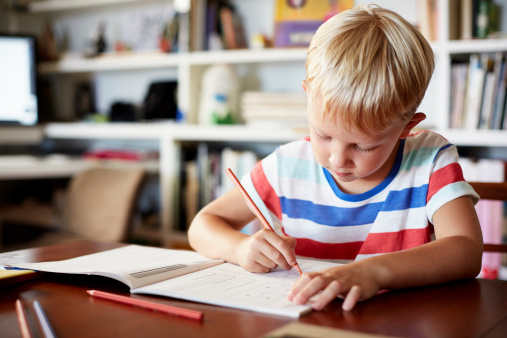 Boy writing